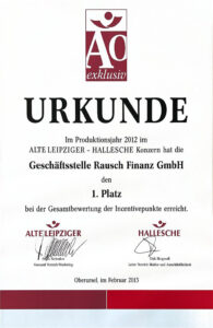 Urkunde 2012